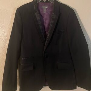 H&M Men's Black Tuxedo Style Suit Jacket-Size 38R-Single Button Closure